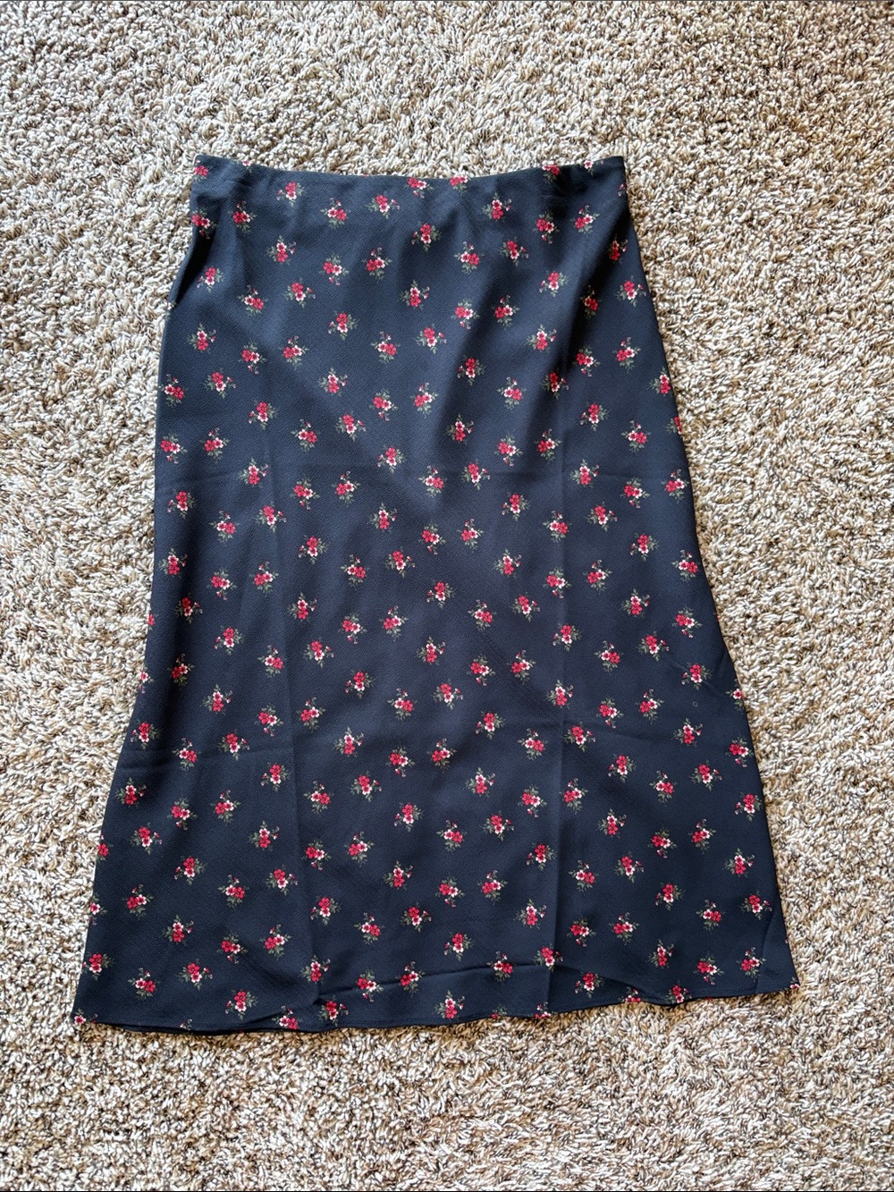 Black floral slip skirt